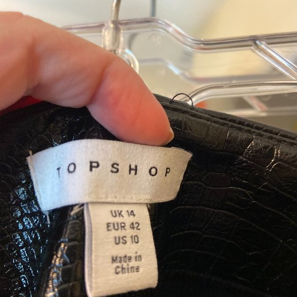 Black Pleather Mini Skirt - Picture 2 of 3